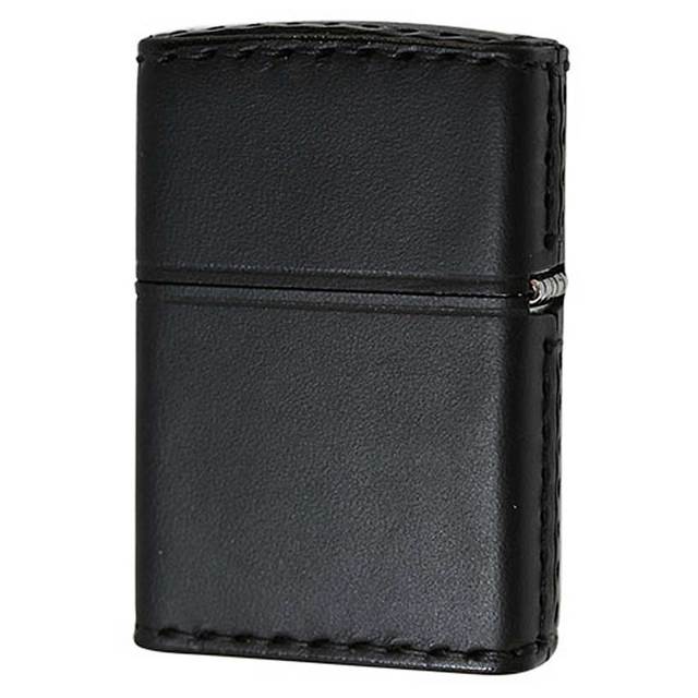 Zippo ジッポー 革巻き 牛革 レザー ジッポ ロゴ ブラック