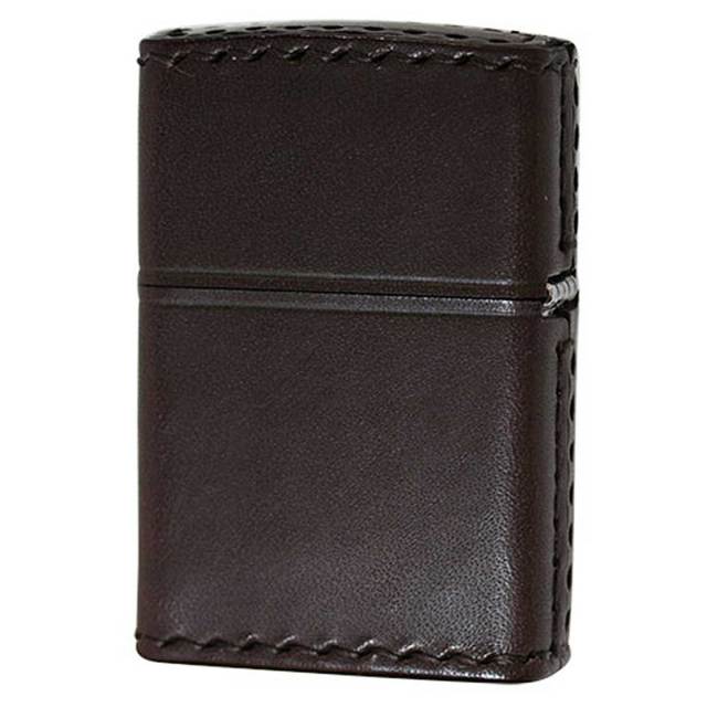 Zippo ジッポー 革巻き 牛革 レザー ジッポ ロゴ ブラウン