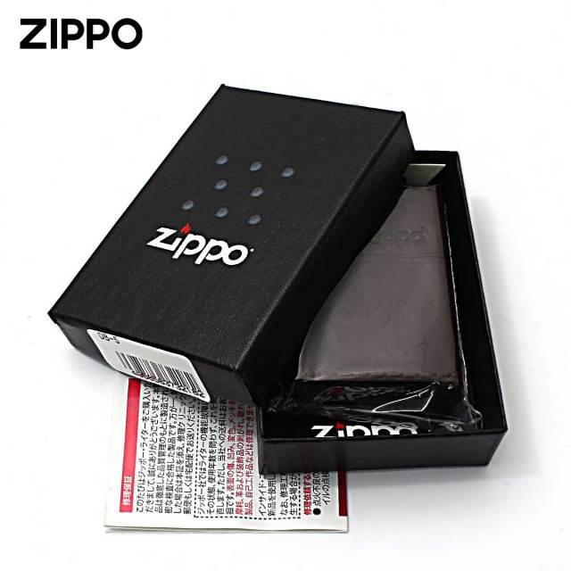 Zippo ジッポー 革巻き 牛革 レザー ジッポ ロゴ ブラウン