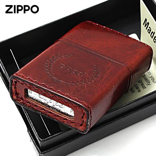 りおママ✩︎様オーダー　レザーカービング 革巻きZIPPO サンフェイス Zippo ジッポー 革巻き 牛革 レザー ジッポ ロゴ 月桂樹 レッド