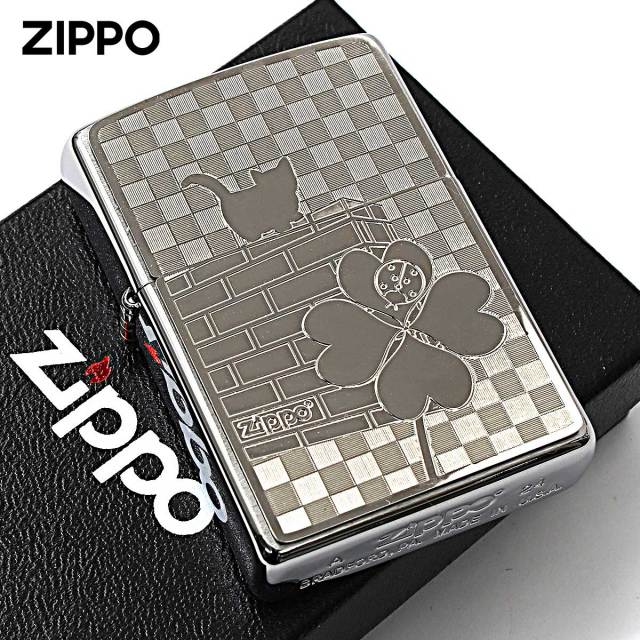 Zippo ジッポー ネコ 猫 Cat 天道虫 ＃200 メタルプレート ニッケル