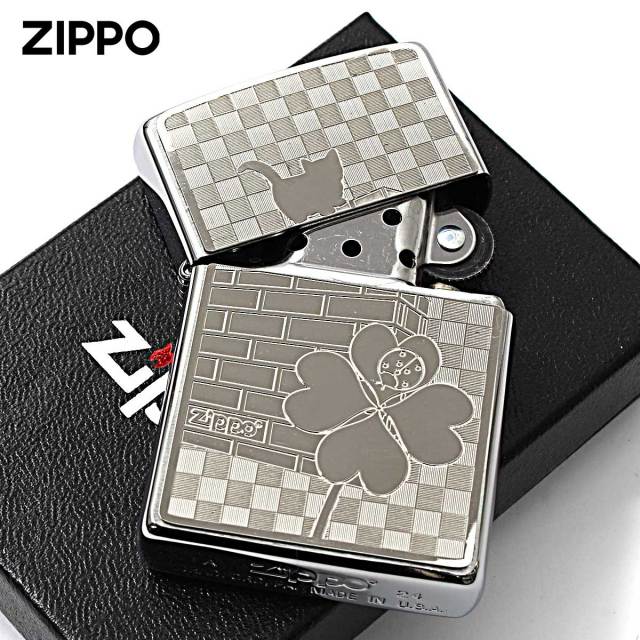 Zippo ジッポー ネコ 猫 Cat 天道虫 ＃200 メタルプレート ニッケル