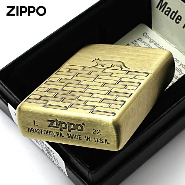 ジッポ　キャットウォーク柄 ZIPPO ジッポーライター CAT walk SGサテン エッチング 両面加工