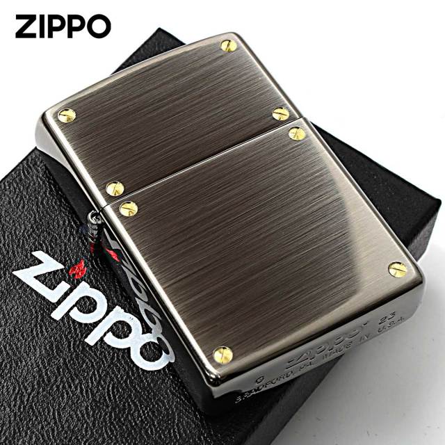 Zippo 2個セット Zippo ジッポー スクリュー 無地 両面加工 ブラックニッケル SCREW 2BN