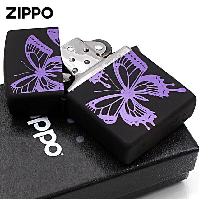 Zippo ジッポー 蝶々 バタフライ パープル Butterfly Series 2BTF