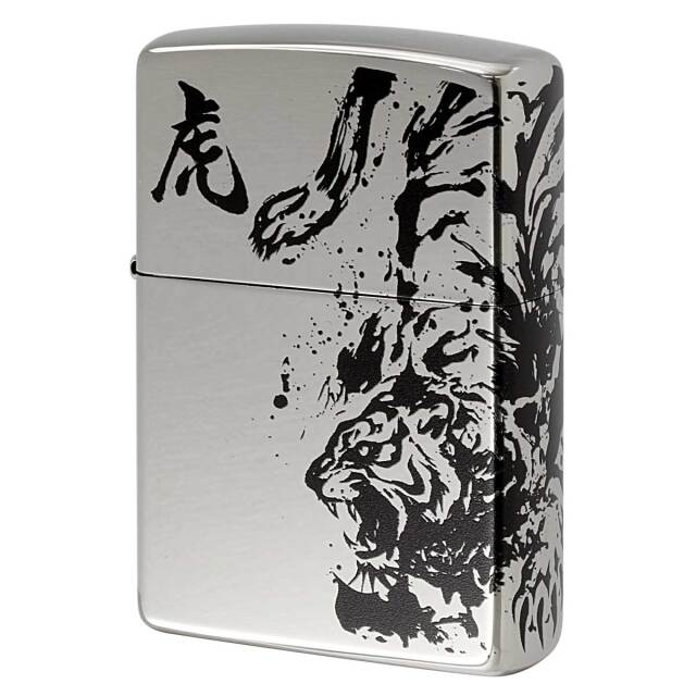 Zippo ジッポー タイガー 龍虎 墨絵繋ぎ絵 シルバー 虎NI