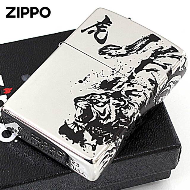 Zippo ジッポー タイガー 龍虎 墨絵繋ぎ絵 シルバー 虎NI｜Zippo専門店