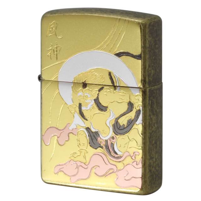 Zippo ジッポー 電鋳板 プレート貼り 和柄 伝統工芸 風神