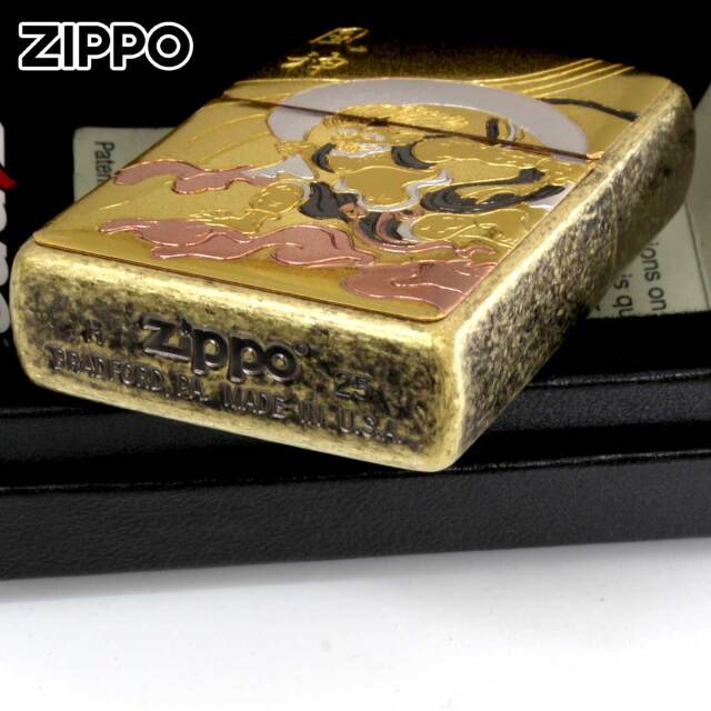 Zippo ジッポー 電鋳板 プレート貼り 和柄 伝統工芸 風神｜Zippo専門店