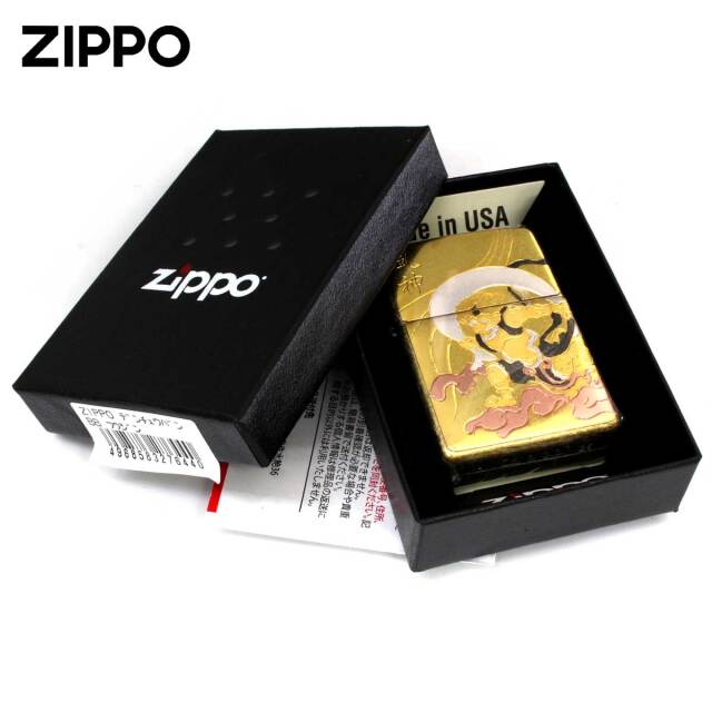 Zippo ジッポー 電鋳板 プレート貼り 和柄 伝統工芸 風神｜Zippo専門店