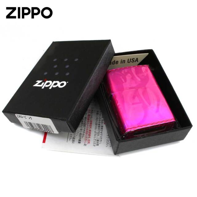 Zippo ジッポー Aurora color オーロラカラー 合皮巻き ZAU-ピンク