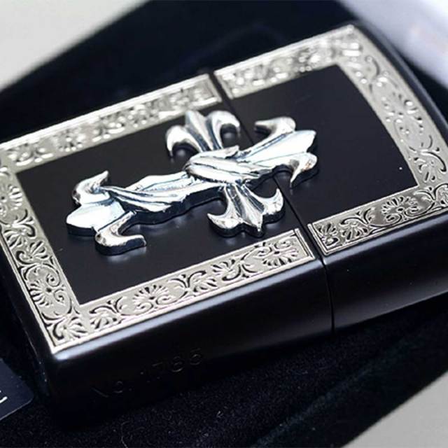 Zippo ジッポー ハードメタル アラベスクフレーム クロスメタル BK