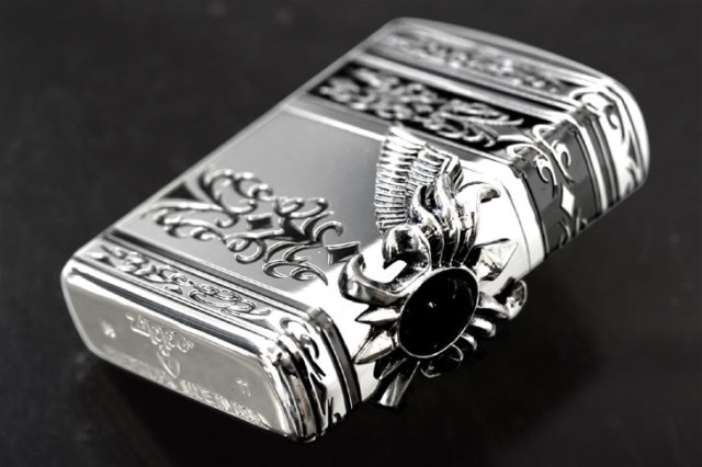 Zippo ジッポー アーマーストーンウィングメタル オニキス｜Zippo専門 