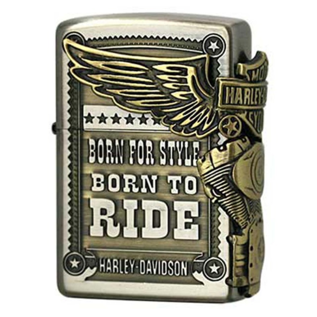 Zippo ジッポー ハーレーダビッドソン 日本限定モデル バイク 二輪 モーターサイクル  Harley Davidson ニッケルブラスコンビメッキ 古美 メタル オフィシャルライセンス品 HDP-27