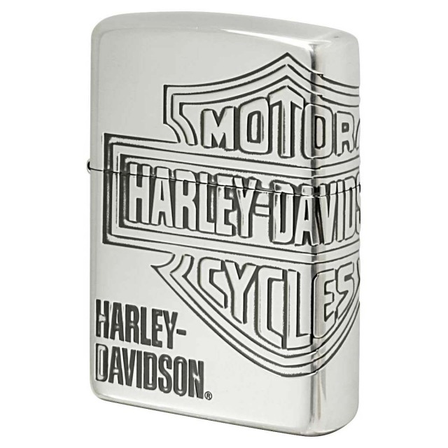 Zippo ジッポー ハーレーダビッドソン 日本限定モデル バイク 二輪 モーターサイクル  Harley Davidson シルバーいぶし 3面連続加工 オフィシャルライセンス品 HDP-33