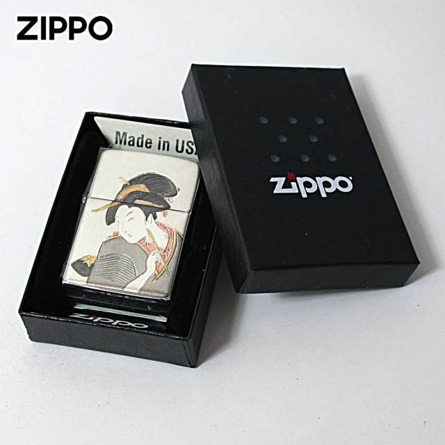 Zippo ジッポー 電鋳板 プレート貼り 和柄 伝統工芸 浮世絵 メール便可