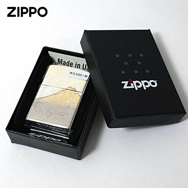 Zippo ジッポー 電鋳板 プレート貼り 和柄 伝統工芸 富士 メール