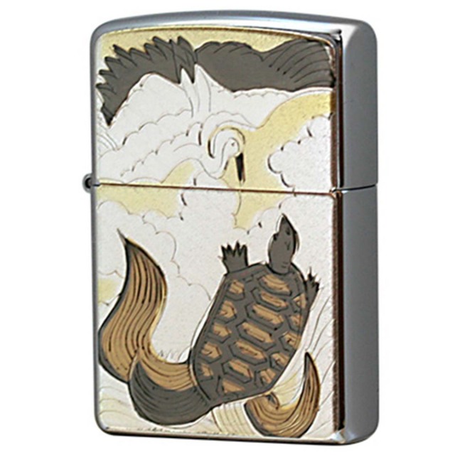 Zippo ジッポー 電鋳板 亀 メール便可