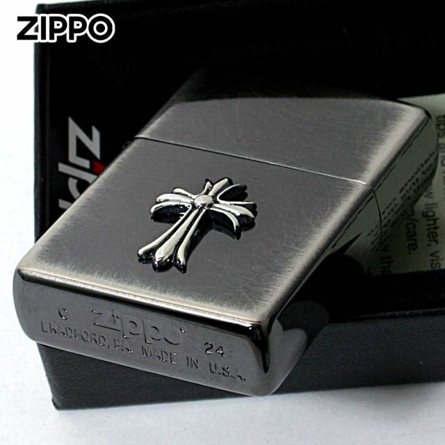 Zippo ジッポー クロス 十字架 Cross ユーズドメタル スピニング