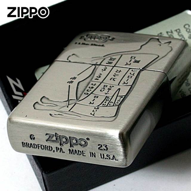 Zippo ジッポー 牛 ウシ 肉 アイ ライク ミート ニッケル古美 I Lile