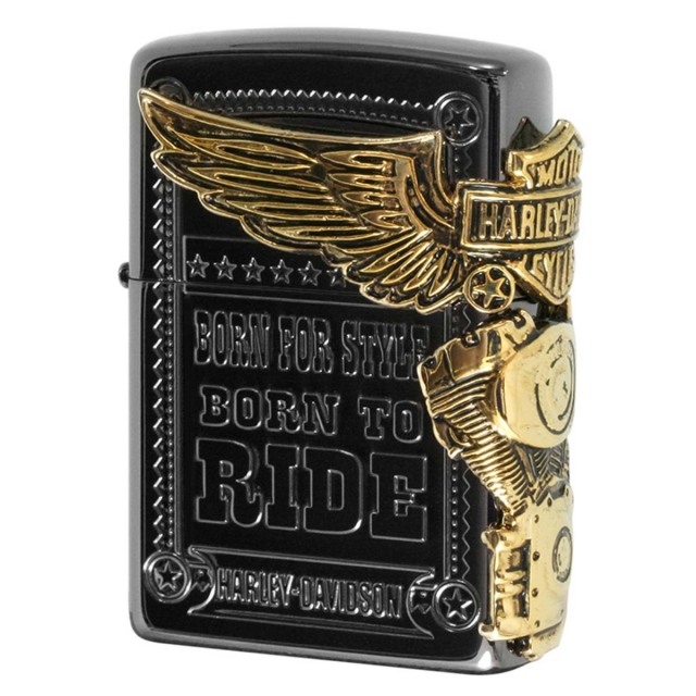 Zippo ジッポー ハーレーダビッドソン 日本限定モデル バイク 二輪 モーターサイクル  Harley Davidson チタンブラックメタル オフィシャルライセンス品 HDP-48