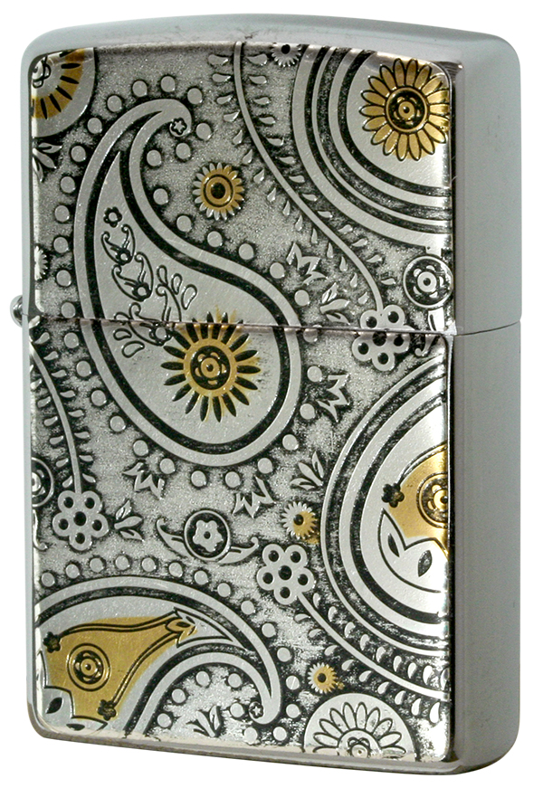 Zippo ジッポー 電鋳板 ペイズリー メール便可