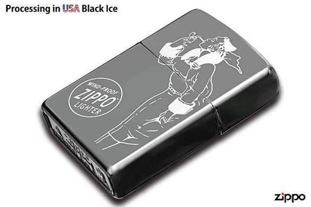 Zippo ジッポー Processing in USA Black Ice ブラックアイス Windy