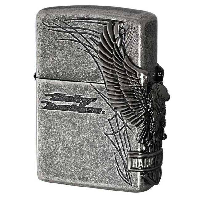 Zippo ジッポー ハーレーダビッドソン 日本限定モデル バイク 二輪 モーターサイクル  Harley Davidson シルバーいぶし バレル サイドメタル オフィシャルライセンス品 HDP-65