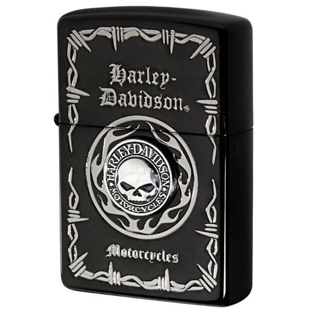 Zippo ジッポー ハーレーダビッドソン 日本限定モデル バイク 二輪 モーターサイクル  Harley Davidson ブラックイオンコーティング エスメタル スカル オフィシャルライセンス品 HDP-69