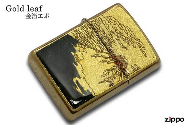 Zippo ジッポー 金箔エポ Gold leaf 富士 メール便可｜Zippo専門