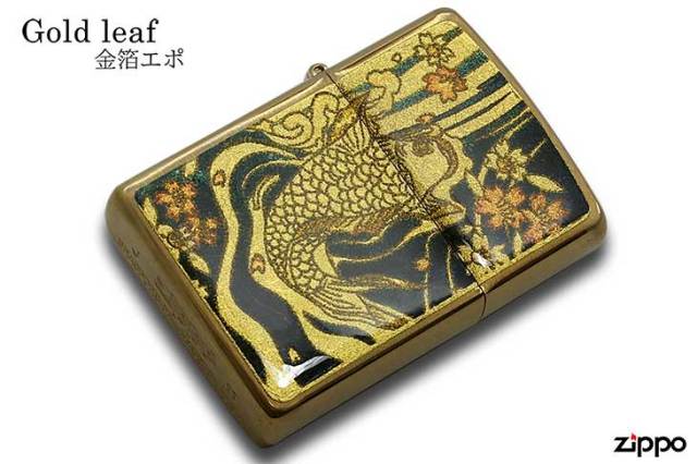 Zippo ジッポー 金箔エポ Gold leaf 鯉｜Zippo専門店フラミンゴ：本店
