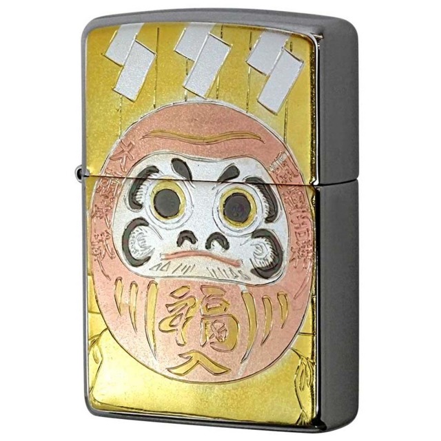 Zippo ジッポー 電鋳板 プレート貼り 和柄 伝統工芸 達磨 メール便可