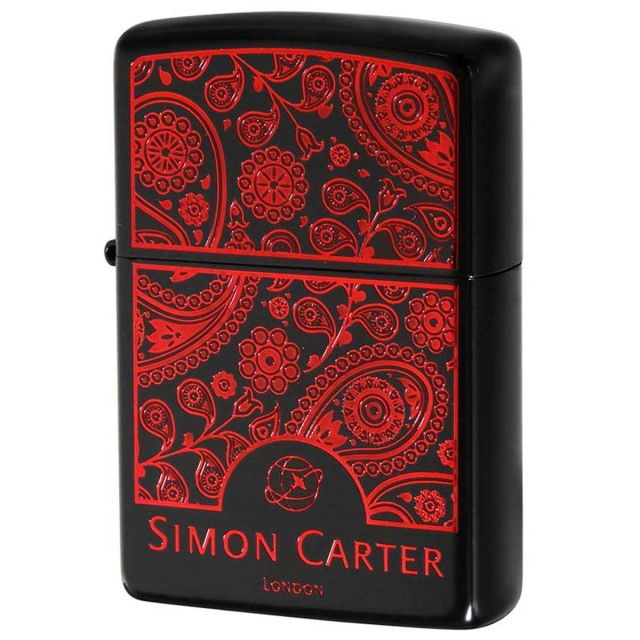 Zippo ジッポー サイモンカーター ペイズリーフレーム イオンブラック レッド Simon Carter LONDON オフィシャルライセンス品 ZP SCP-037