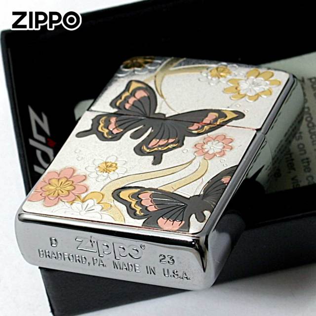 Zippo ジッポー 電鋳板 プレート貼り 和柄 伝統工芸 蝶