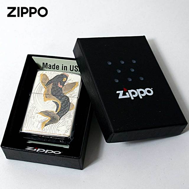 Zippo ジッポー 電鋳板 プレート貼り 和柄 伝統工芸 大鯉 BIG