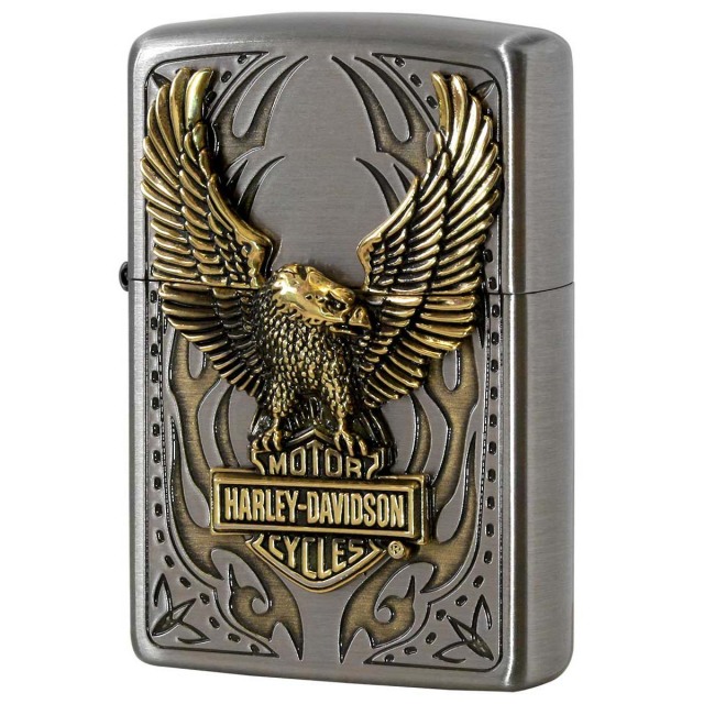 Zippo ジッポー ハーレーダビッドソン 日本限定モデル バイク 二輪 モーターサイクル  Harley Davidson ニッケルブラスコンビメッキ古美 ビックメタル HDP-73