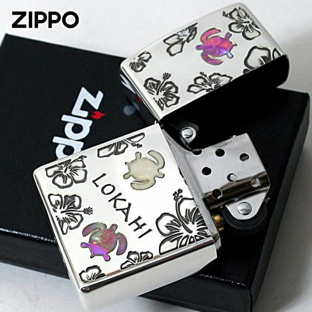 Zippo ジッポー ハワイ 亀 ハイビスカス ハワイアン シェル 貝