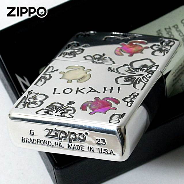 Zippo ジッポー ハワイ 亀 ハイビスカス ハワイアン シェル 貝