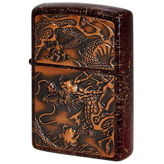 Zippo ジッポー 龍 ドラゴン 乱糸塗り 伝統工芸 ライズメタル 乱糸塗り 赤龍 RISE METAL 金乱糸 赤