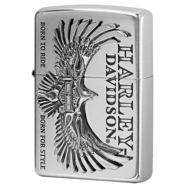 Zippo ジッポー ハーレーダビッドソン 日本限定モデル バイク 二輪 モーターサイクル  Harley Davidson シルバーいぶしフライングイーグル メタル HDP-76