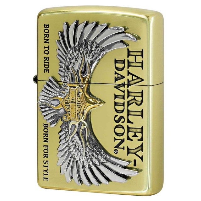 Zippo ジッポー ハーレーダビッドソン 日本限定モデル バイク 二輪 モーターサイクル  Harley Davidson ブラスいぶしフライングイーグル メタル HDP-77