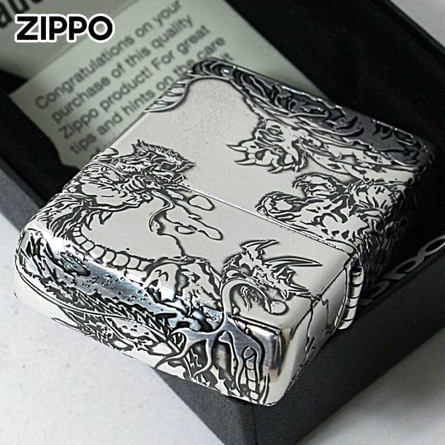 Zippo ジッポー タイガー ドラゴン 龍虎 5面連続デザイン 銀いぶし SV
