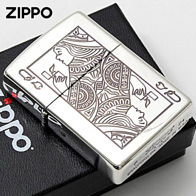 Zippo ジッポー トランプ柄 銀いぶし クイーン｜Zippo専門店
