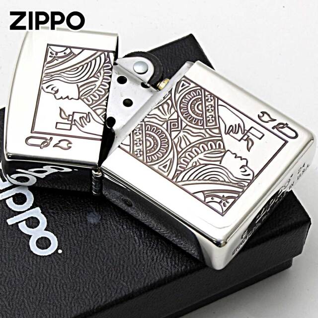 Zippo ジッポー トランプ柄 銀いぶし クイーン｜Zippo専門店フラミンゴ