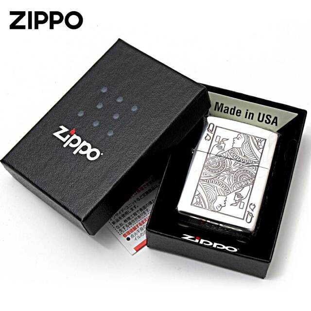 Zippo ジッポー トランプ柄 銀いぶし クイーン｜Zippo専門店フラミンゴ