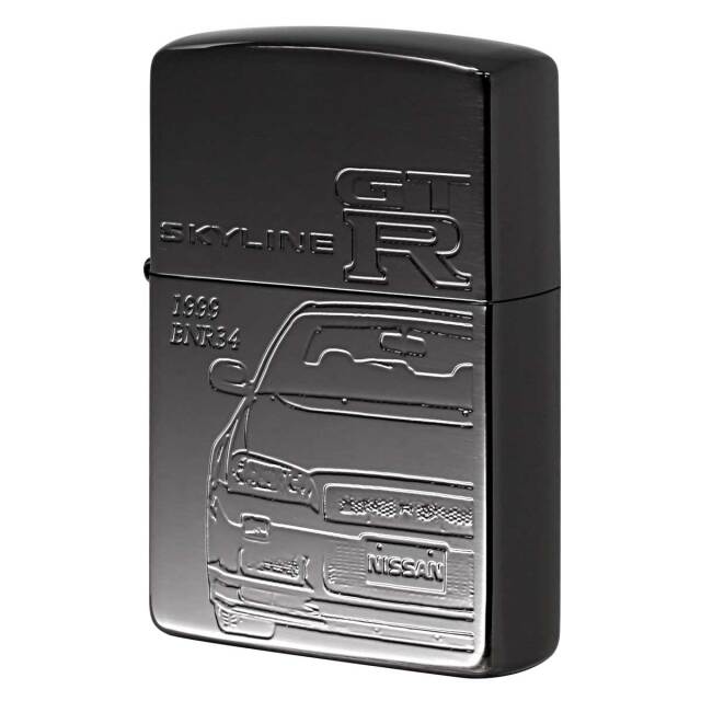 Zippo ジッポー スカイライン GT-R 日産 自動車 NISSAN SKYLINE オフィシャルライセンス品 BNR34-BK