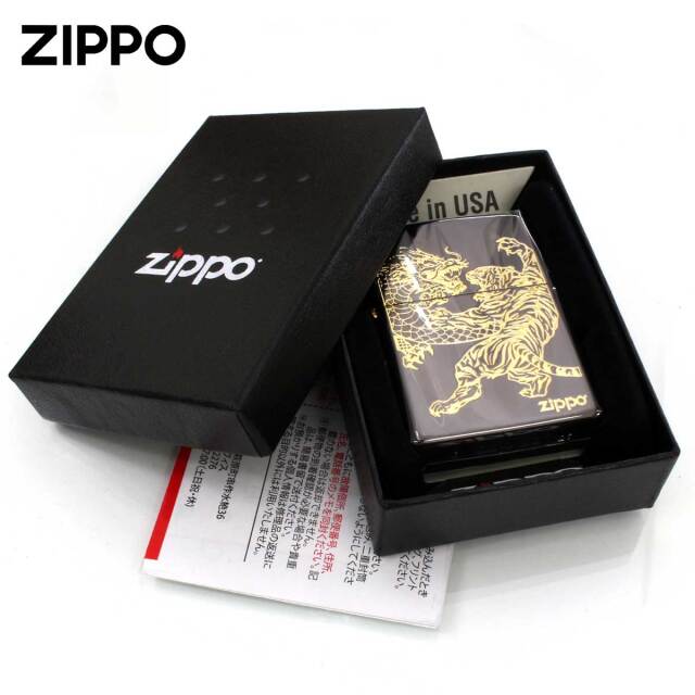 Zippo ジッポー 龍虎 タイガー ドラゴン 虎 龍 ブラック 黒金｜Zippo