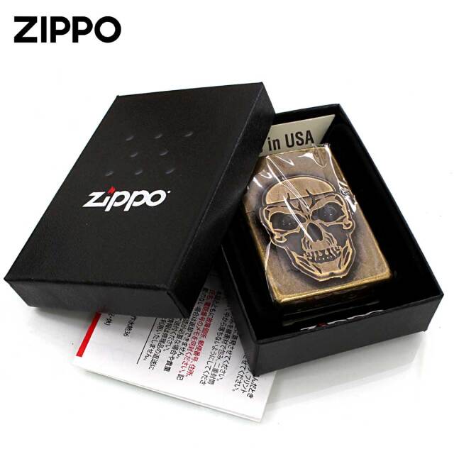 Zippo ジッポー ビックメタル スカル 骸骨 ドクロ オニキス 天然石