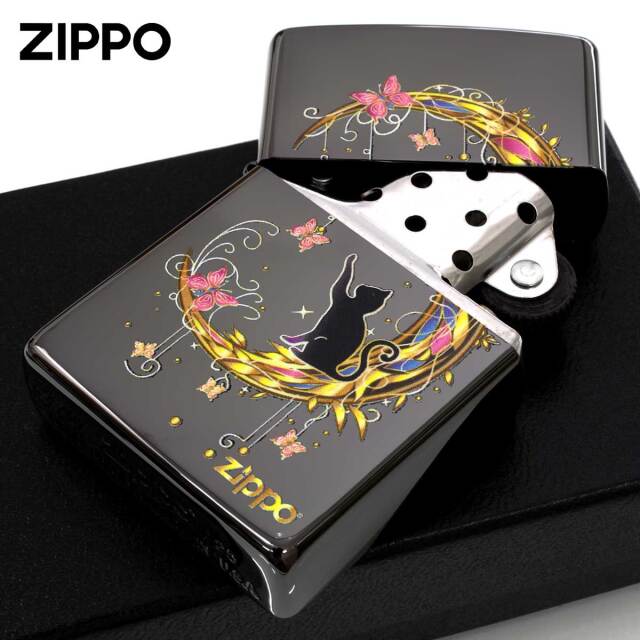 Zippo ジッポー 三日月 クレセントムーン 月とネコ Moon Cat BNI