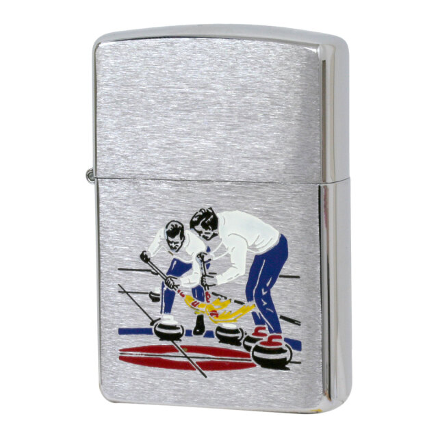 絶版/ヴィンテージ Zippo ジッポー 中古 1994年製造 カナダ製造 SPORT Series CURLER スポーツシリーズ カーリング  [A]使用感少なく状態が良い